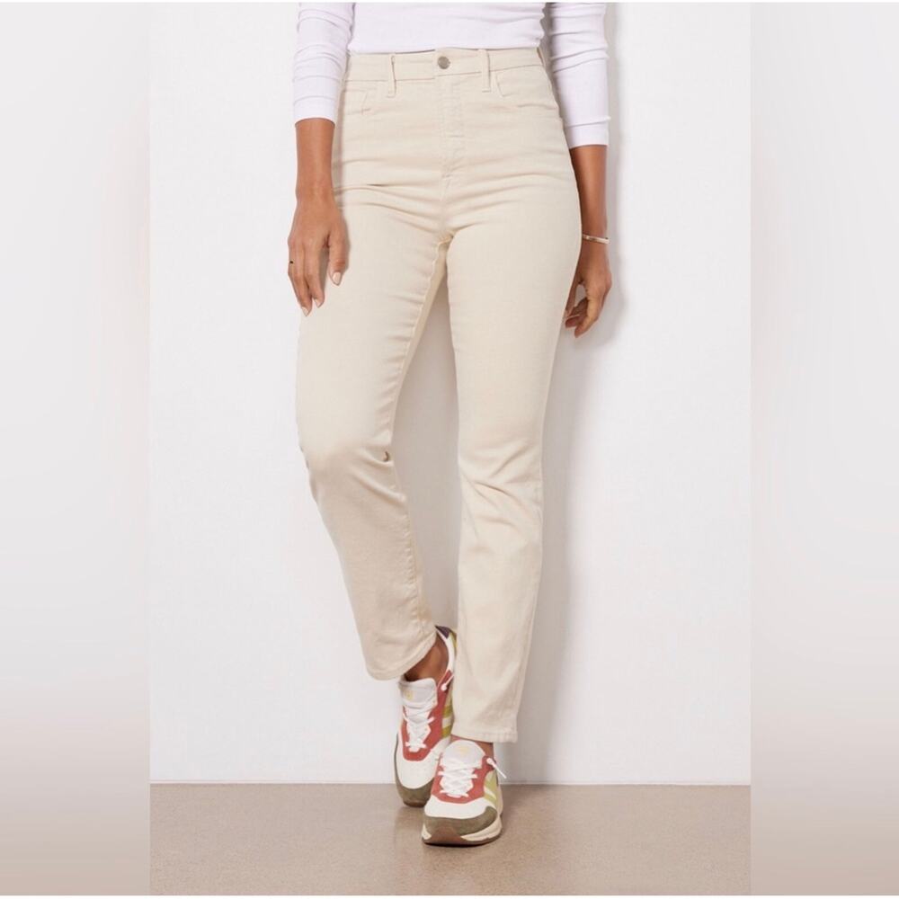 Good American Good Classic Straight Bone Denim Jeans 8